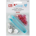 390701 Prym Love Кнопки Jersey кольцо 8мм (21шт), красные, оранжевые, розовые