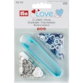 390702 Prym Love Кнопки Jersey кольцо 8мм (21шт), синие, голубые, белые