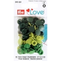 393001 Prym Love Кнопки "Color Snaps" круглые зеленые, темно-зеленые, салатовые 12,4 мм 30шт.