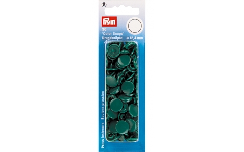 393131 Prym Кнопки "Color Snaps"круглые темно-зеленые 12,4 мм 30 шт.